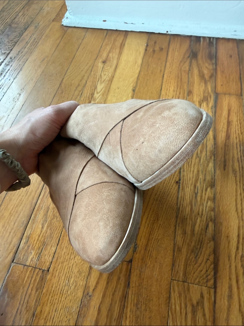 Eileen Fisher Suede Ankle Booties in Light Brown 10 - Picture 3 of 7